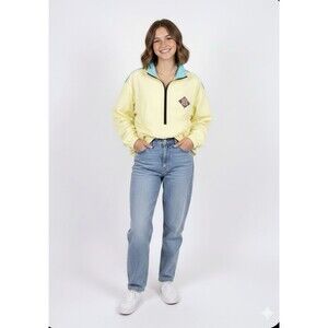 Vintage Style Gotcha 90s Y2k Retro Pullover Windbreaker Anorak Teal/Yellow XS